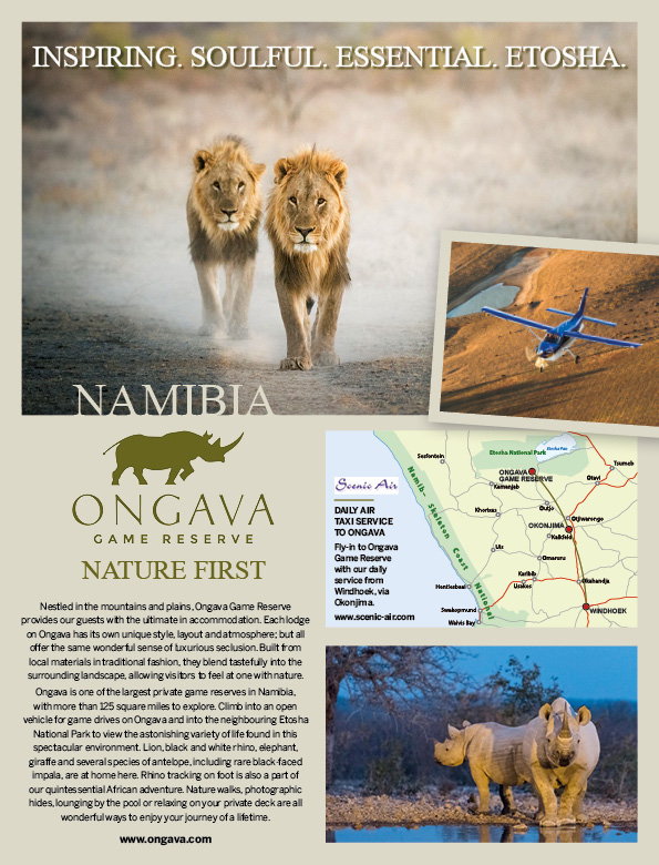 Ongava Game Reserve magazine advert